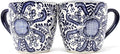 Encantada Handmade Hand-Painted Authentic Mexican Pottery Mugs (Cobalt Blue Flower X2)-Ruum Studio Home