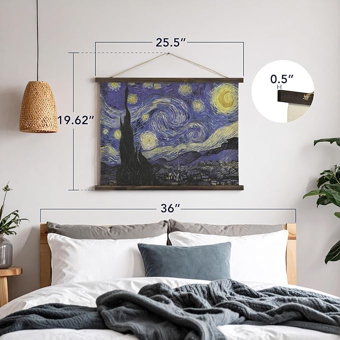 American Art Decor The Starry Night Over the Rhone Tapestry Wall Art by Vincent van Gogh-Ruum Studio Home