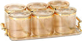 Acrylic Condiment Spice Jars,Condiment Spice Box With Lids and Spoons and Tray,Clear Plastic Condiment Canisters,Seasoning Box 6 Pack,Seasoning Box Set for Kitchen to Storage Salt,Paprika,Sugar-Ruum Studio Home