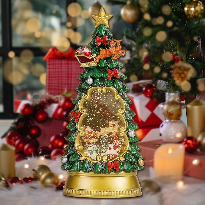 Christmas Snow Globes,with Musical and 6 Hour Timer,Snow Globes Lights, Christmas Indoor Decorations, Christmas Tree Decorations,USB & Battery Powered,Christmas Christmas Santa Claus-Ruum Studio Home