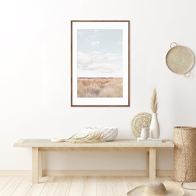 24x36 Poster Frame Set of 2 Natural Solid Walnut Photo Frames with 20x30 Removable Mat Wall Hanging Large Handcrafted Frame with HD Plexiglass Wall and Tabletop Display Large Picture Frame-Ruum Studio Home