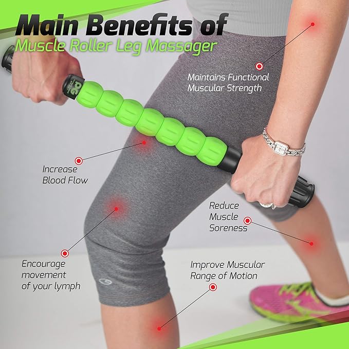 Physix Gear Roller Stick - Muscle Roller Massage Stick for Legs, The Stick Massage Roller for Deep Tissue Massaging Stick for Athletes, Physical Therapy Muscle Roller, Recovery Stick Roller-Ruum Studio Home