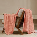 PHF 100% Cotton Waffle Weave Throw Blanket, Soft Lightweight Breathable Cozy Summer Throws for Couch Bed Sofa, Luxury Aesthetic Woven Blanket for Home Decor & Office, 50"x60", Canyon Clay-Ruum Studio Home