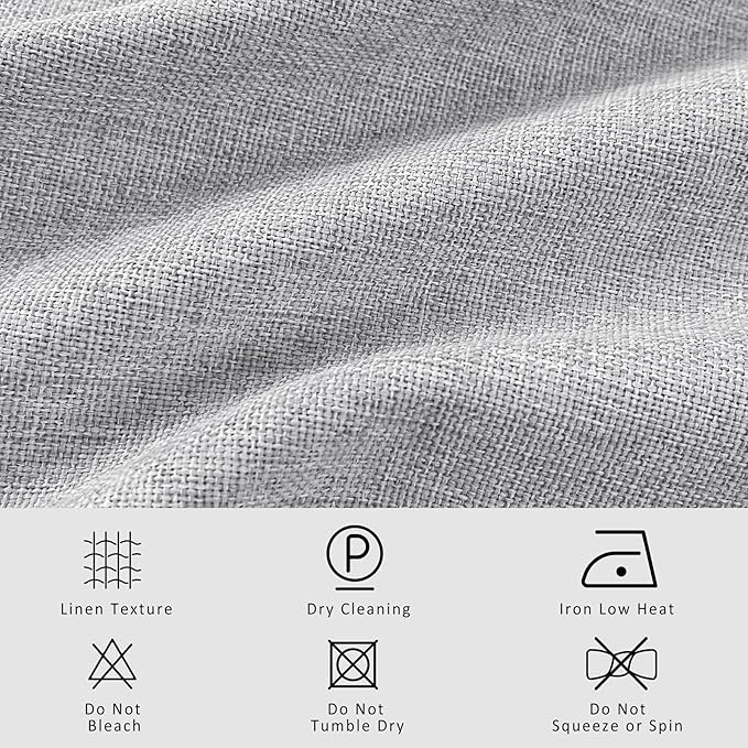 Macochico 120”Wx102”L 100% Blackout Linen Curtains Pinch Pleated Thermal Panels for Sliding Door Bedroom Living Room Farmhouse Shabby Chic Silver Grey Burlap Curtains with Tieback 1 Panel-Ruum Studio Home
