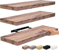 Sorbus Floating Shelves for Wall - 24" Bathroom Shelves, Wall Decor for Bedroom, Kitchen, Living Room, Home Decor & Book Storage - Mounted Floating Shelf with Invisible Brackets (Mahogany, 3 Pack)-Ruum Studio Home