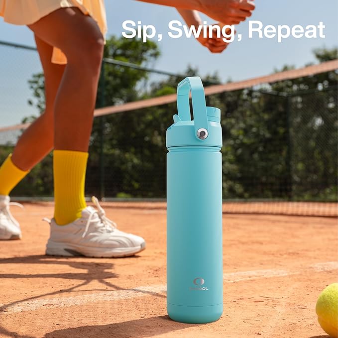 Insulated Water Bottle with Straw Stainless Steel Water Bottle, Leak-Proof, BPA-Free, Double Wall Vacuum Keeps Cold for 24 Hours for Sports, Travel, School (32 oz, Aquamarine Blue)-Ruum Studio Home