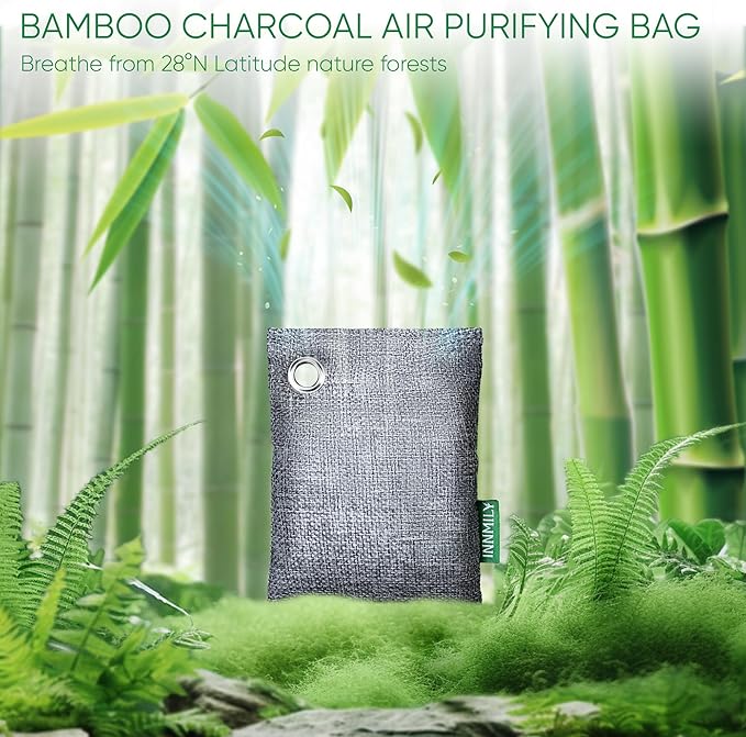Activated Charcoal Odor Absorber, Odor Eliminator for Strong Odor,Bamboo Charcoal Air Purifying Bags for Home Car Closet Pet, Smoke Room Deodorizer (8 x 60g, Unscented)-Ruum Studio Home