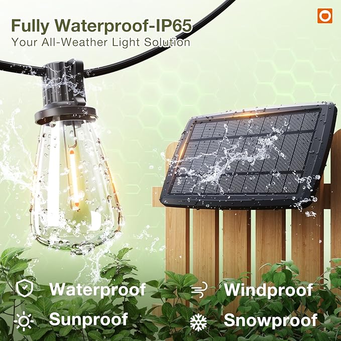 addlon 78(72+6) FT Solar String Lights Waterproof,Patio Lights Solar Powered with Remote & USB Port 3 Lighting Modes 24+2 LED Shatterproof Bulbs Outdoor Lights for Camping Backyard Garden-Ruum Studio Home