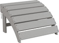 Sundale Outdoor Folding Plastic Adirondack Ottoman, All-Weather Adirondack Chair Footrest, Fade and Rust Resistant, Perfect for Outside Patio Garden Pool Yard Grey-Ruum Studio Home