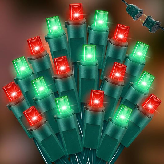 100 Count Red and Green - String Lights - 21.6FT LED Christmas Lights, Mini led Lights for Indoor Outdoor Home Holiday Party Wedding Independence Day Decoration-Ruum Studio Home