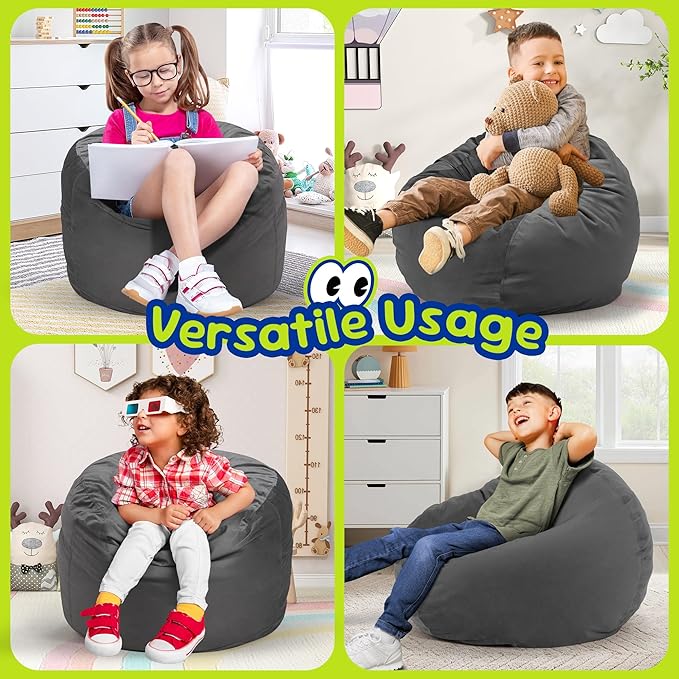 Hobestluk Bean Bag Chairs 2.5FT Bean Bag Chair with Memory Foam Filled & Machine Washable Cover,Beanbag Chair, Small Bean Bag Chairs for Playroom, Living Room, Bedroom-Ruum Studio Home