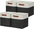 DULLEMELO Set Of 4 Cube Storage Bins, Fabric Storage Basket for Shelves Closet Nursery Toy Storage, 12 Inch Collapsible Fabric Bins for Toy Book Magazine Towel Organizers(4 Pack - 12" White&Black)-Ruum Studio Home