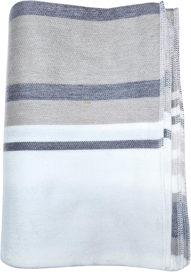 Alpaca Wool Throw Blanket | Super Soft, Lightweight, Breathable and Hypoallergenic | Non-Itchy or Scratchy (Gray White Varicolored, Queen (U.S. Standard))-Ruum Studio Home