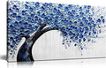 Large Wall Art for Living Room Bedroom Home Office Blue Tree of Life Wall Art Floral Picture Framed Wall Decor Modern Canvas Prints 20x40 In-Ruum Studio Home