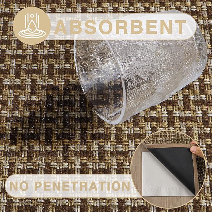 LEKEEPGO Door Mat Indoor Entrance 17"x29", Absorbent Indoor Door Mat, Non Slip Rubber Backing Inside Door Mats, Washable Floor Mat, Low-Profile Doormat for Front Door, Entryway, Entrance, Brown-Ruum Studio Home