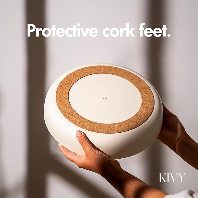 KIVY Concrete Fruit Bowl for Kitchen Counter - Large Decorative Bowl for Home Decor - Modern Fruit Basket for Entryway Table - Concrete Bowl - Decorative Bowls for Home Decor - White Fruit Bowl Decor-Ruum Studio Home