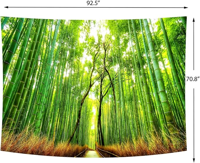 Delur Forest Pathway Tapestry Sunset Tropical Rainforest Nature Tree Tapestry Wall Hanging Sunrise Scenic Natural Green Landscape Headboard for Bedroom Living Room Home Decor (70.8" x 92.5")-Ruum Studio Home