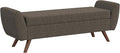 HomePop Modern Storage Bench with Wood Legs Home Décor|Bench with Storage for Living Room & Bedroom - Dark Brown Boucle-Ruum Studio Home