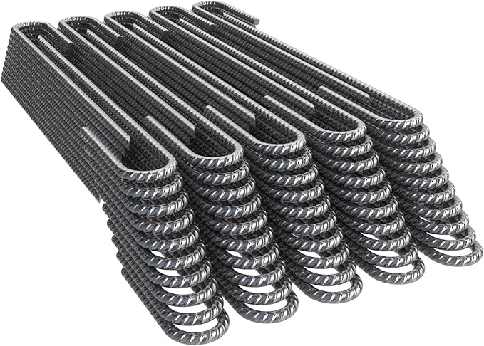 Vodaland Rebar Stakes J Hook Extra Heavy Duty 1/4 inch Coated Steel Ground Anchors with Chisel Point End (10)-Ruum Studio Home