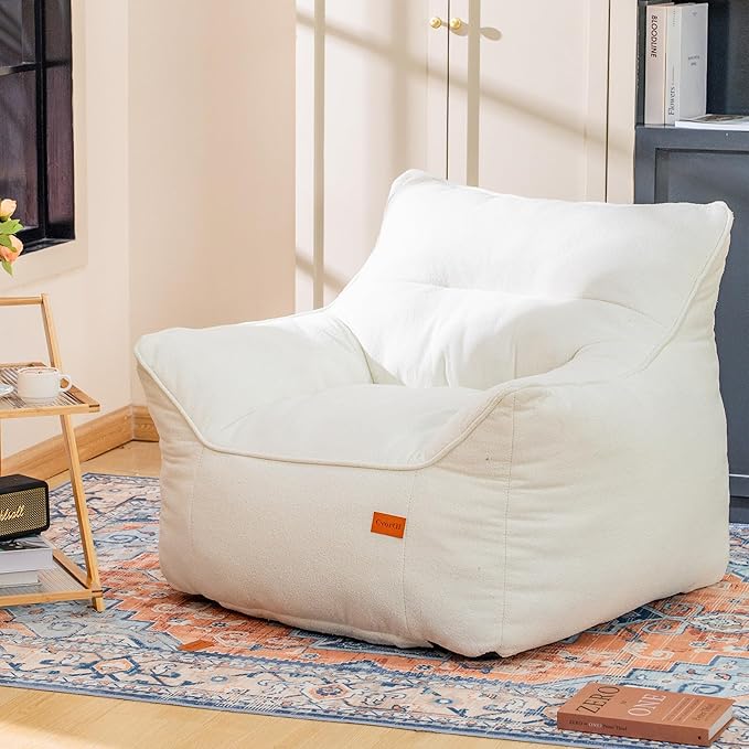 Bean Bag Chair with Filler, Bean Bag Sofa Chair with Tufted Soft Armrests Plush Lazy Sofa Comfy Chair,Large BeanBag Chair for Adults in Livingroom, Bedroom-Ruum Studio Home