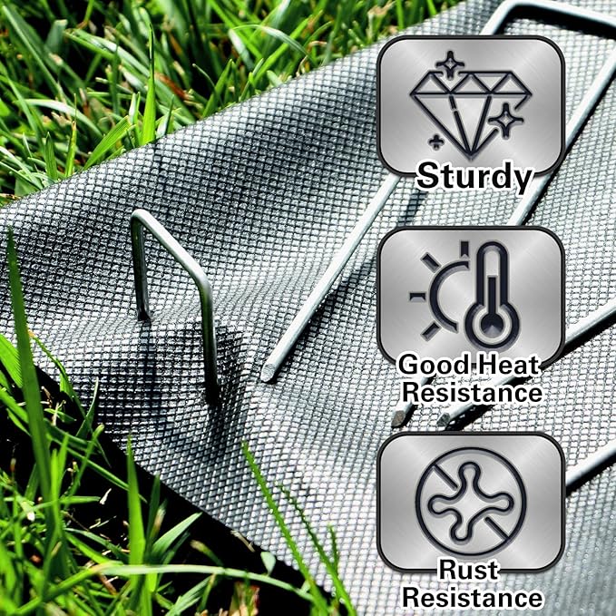 8 Inch Landscape Staples, More Thicker Heavy Duty 8 Gauge Galvanized Landscape Stakes, 125 Packs Garden Staples for Lawns, Weed Barriers, and Landscape Fabrics, Irrigation Hose, Tent Pegs-Ruum Studio Home