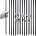VVOKGO Rebar Stakes 24 Inch Ground Straight Concrete Form Stakes Heavy Duty (16pcs), 3/8" Diameter Metal Steel Spikes Anchors with Chisel Point End for Plant Support, Garden Border,Landscape Edging-Ruum Studio Home