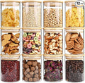 17oz Glass Food Storage Jars, Glass Jars with Bamboo Lids, Kitchen Storage Jars, Set of 12, Canisters with Airtight Lids for Spice, Coffee, Cookie, Pantry Organizers-Ruum Studio Home