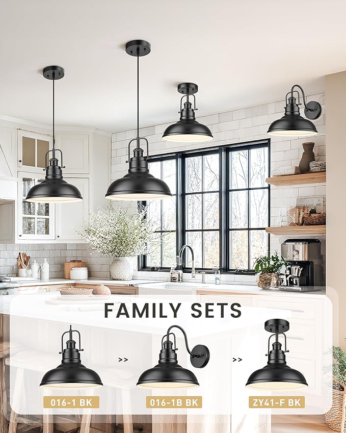 zeyu 11 Inch Modern Gooseneck Barn Light, 1-Light Wall Sconces, Industrial Wall Lantern for Porch, Kitchen, Black Finish, 016-1B BK-Ruum Studio Home