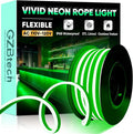 GZBtech Flexible LED Neon Rope Lights 16.4FT,AC 110-120V Waterproof Strip Light, 120 LEDs/M Cuttable Connectable Neon Lighting for Indoor Outdoor Home Decor/Commercial Building Use-Green 5M-Ruum Studio Home