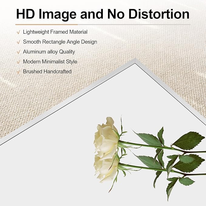 30x40In Silver Bathroom Mirror for Wall, Brushed Nickel Rectangle Mirrors with Metal Frame, Bathroom Rectangular Mirror Modern Wall Mirror for Bedroom Living Room, Hangs Horizontal or Vertical-Ruum Studio Home