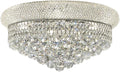 9-Light Crystal Flush Mount Chandelier Ceiling Light Fixture for Living Room Dining Room Bedroom Foyer Entryway Hallway Closet Bathroom (Chrome D22)-Ruum Studio Home