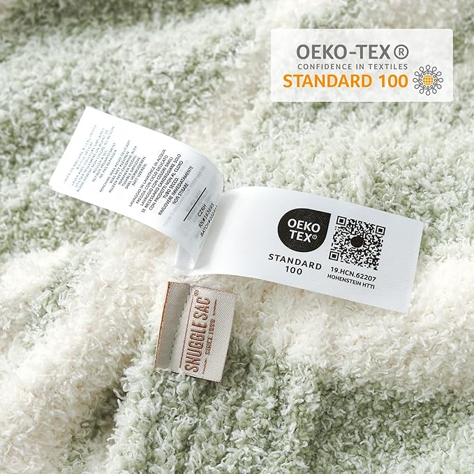 Snuggle Sac Stripe Sage Green Throw Blanket for Couch, Super Soft Warm Blankets Cozy Knit Fuzzy Plush Lightweight Throws for Sofa, Bed,Living Room, Stripe Green, 50x60 inches-Ruum Studio Home