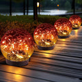 Solar Globe Lights Outdoor Waterproof - Cracked Glass Ball Lights for Garden, Patio, Yard, Lawn and Backyard Decor - Decorative Orbs for Outside-Ruum Studio Home