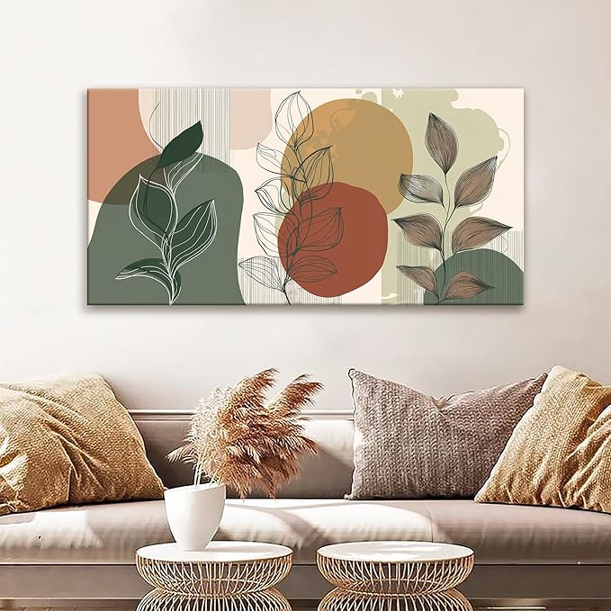 Tsomzxng Abstract Boho Wall Art Century Modern Canvas Art Wall Decor Artwork Abstract Wall Decor Modern Minimalist Canvas Painting Prints Wall Picture For Bedroom Bathroom Office Wall Artwork 20"X40"-Ruum Studio Home