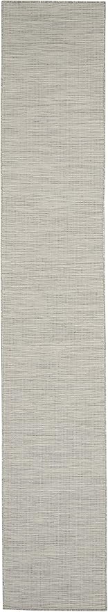 Nourison Positano Indoor/Outdoor Light Grey 2'2" x 12' Area Rug, Easy Cleaning, Non Shedding, Bed Room, Living Room, Dining Room, Backyard, Deck, Patio (2x12)-Ruum Studio Home