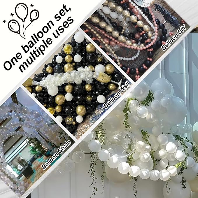 Clear Quick Link Balloons, 100PCS 6 Inch Small Bubble Linking Balloons for Making Balloon Wall Heart Arch, Tails Balloon for Wedding Birthday Baby Shower Engagement Graduation Party Decorations-Ruum Studio Home