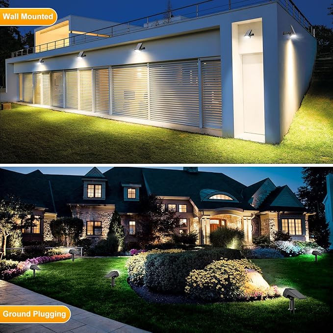 Fabrito 72 LEDs Solar Spot Lights Outdoor Waterproof, 3 Modes Landscape Spotlights, Dusk to Dawn Solar Powered Flood Wall Lights for Outside, Solar Garden Lights for Yard Porch 2 Pack (Warm White)-Ruum Studio Home