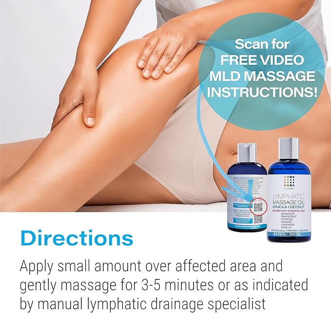 Lymphatic Drainage Massage Oil with Arnica Oil & Coconut for Post Surgery Recovery & Lymphatic Drainage Massager, Liposuction, 360 Lipo, BBL, After Tummy Tuck Surgery Items, Fibrosis Treatment, 8.5 Oz-Ruum Studio Home
