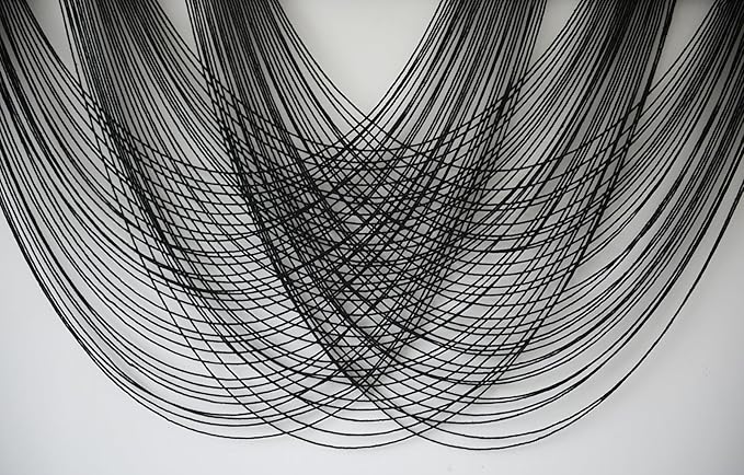 Flber Macrame Wall Hanging Black 59.00" W x 31.00" L Boho Wall Decor Large Boho Yarn Tapestry Living Room Bedroom Home Wall Décor-Ruum Studio Home