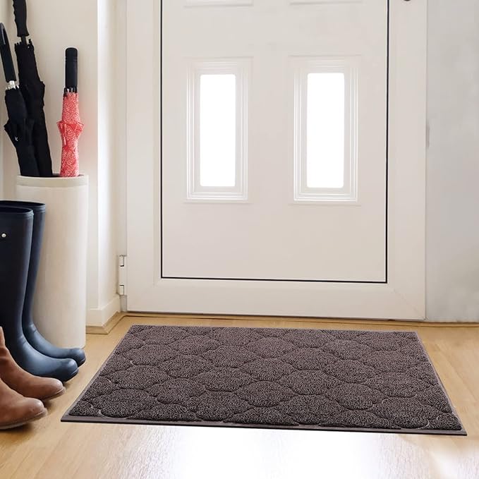 Door Mat Outdoor, 24x36, Welcome Mats for Entryway, Front Doormat for Home Entrance, Indoor Floor Mat, Durable, Non-Slip, Boot Scraper, Catches Muddy and Dirt(Brown)-Ruum Studio Home