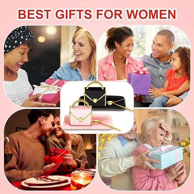 Zubebe 2 Sets Coffee Mug Elegant Handbag Shaped Cup Modern Ceramic Purse Mug with Spoon and Saucer, 10oz Cute Creative Tea Cup for Office Home Woman Girls Gift (Pink,Black)-Ruum Studio Home