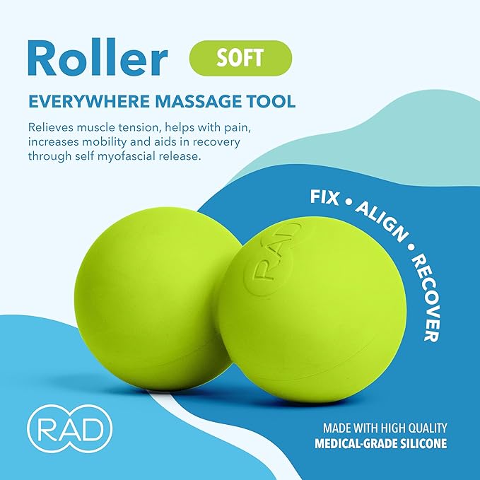 RAD Soft Peanut Massage Ball – Low Density Yoga Deep Tissue Roller Ball – Myofascial Release for Back, Neck, Feet, Psoas & Spine – Suboccipital & Thoracic Trigger Point Therapy-Ruum Studio Home