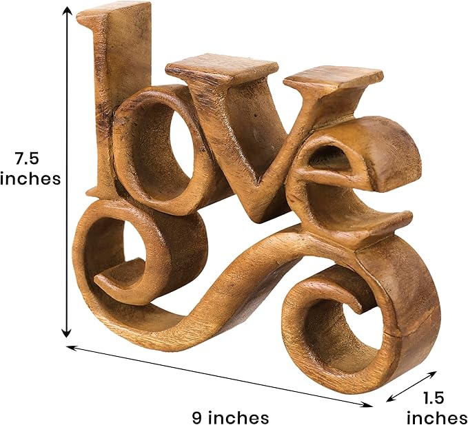 Decozen Gifts for Mom - Wooden Love Letters Sculpture - Mother's Day Birthday Gifts, Home, Office, Living Room, Shelf, Fireplace, Farmhouse, Tabletop, Boho and Mantle Decor - Mothers Day Decorations-Ruum Studio Home