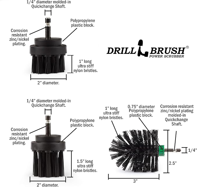 The Ultimate No-Wire Grill Brush Kit - BBQ Accessories - Drill Brush - Rust Remover - Cast Iron Skillet - Grill Cleaner - BBQ Brush - Grill Accessories - Grill Scraper - Electric Smoker - Gas Grill-Ruum Studio Home