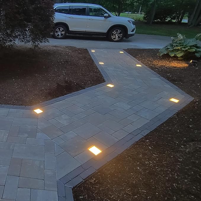 Paver Light 4×4 Inch (3.93 X 3.93 inch), Warm White 2700K Glare-Free Illumination for Driveways, Pathways, Pool Deck & Patios,12V AC/DC, Waterproof & Drive-Over Rated-Ruum Studio Home