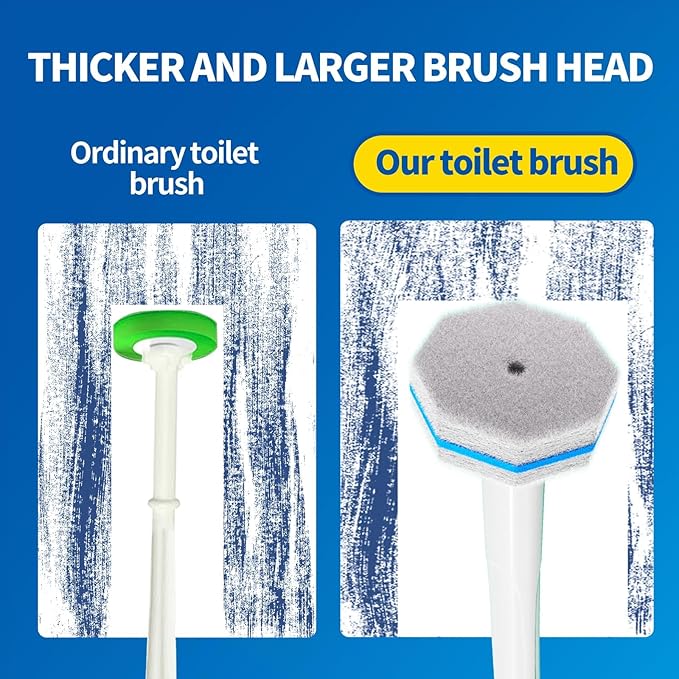 Disposable Toilet Brush Cleaning System with 50pcs Refills Pads Replacement Heads, Toilet Cleaning Stick, Wall Mounted Toliet Wand Kit Bathroom Maintenance, Toilet Bowl Cleaner Wands Holder and Set-Ruum Studio Home
