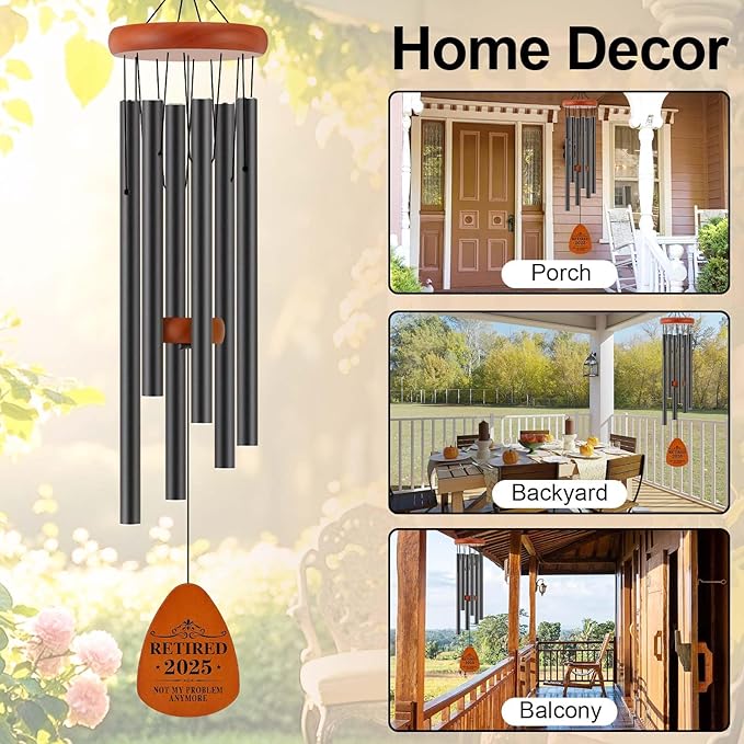 Retirement Gift for Woman Men Coworker Teacher Nurses Friends Mom Dad Grandma Grandpa Retirees, Coworkers Farewell Going Away Gift, 32" Wind Chimes Retirement Decorations-Ruum Studio Home