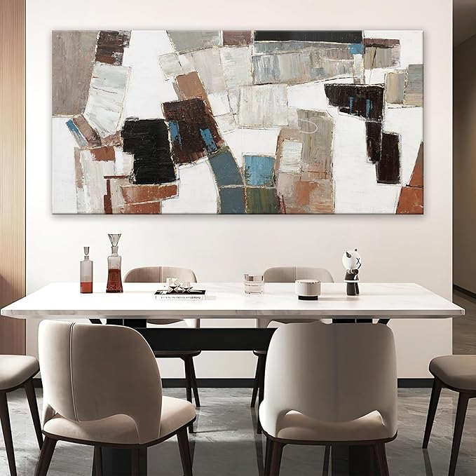 Abstract Wall Art Large Canvas Wall Art Decor Modern Wall Art Decor Minimalist Geometric Line Wall Decor Artwork for Walls Textured Wall Art Prints For Room Living Room Bedroom Office Wall Decor 29"X58"-Ruum Studio Home