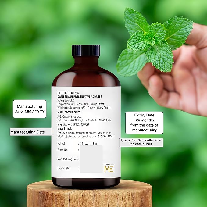 Majestic Pure Peppermint Essential Oil with Glass Dropper - Huge 4 Fl Oz - 100% Pure and Natural Peppermint Oil - Premium Grade Essential Oils for Diffuser, Aromatherapy, Soap and Candle Making-Ruum Studio Home