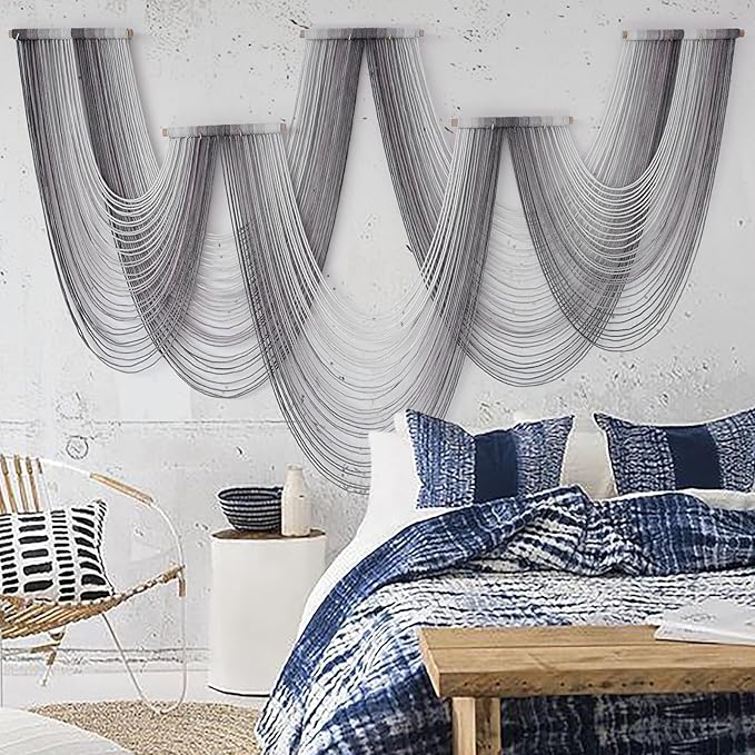 IOWER Large Macrame Wall Hanging Boho Wall Art Handmade Home Decor Dip-Dyed Macrame Wall Decor Wall Art Craftsmanship Fiber Art Boho Chic Wall Decor Modern For Bedroom Livingroom Backdrop-Ruum Studio Home